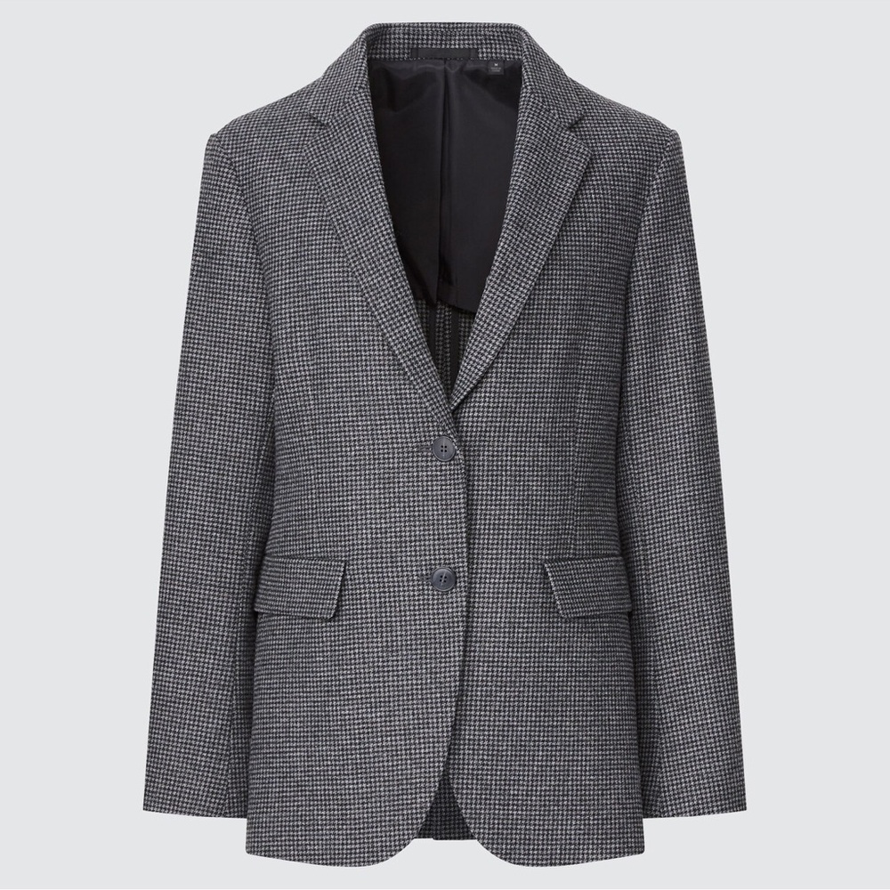 NWT Uniqlo Women’s Wool Relaxed‎ Tailored Jacket Dark Grey